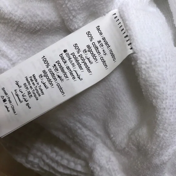 Pottery Barn waffle weave Resort white bathrobe